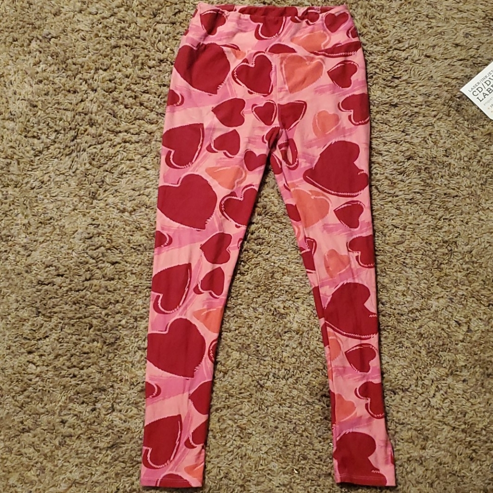 LulaRoe heart leggings one size